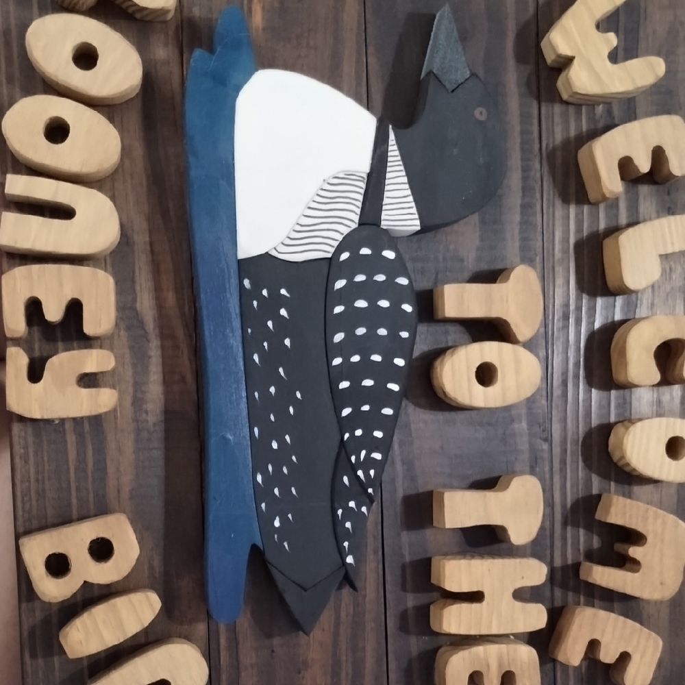 Rustic Welcome Sign with Loon Design - Picture 6 of 6